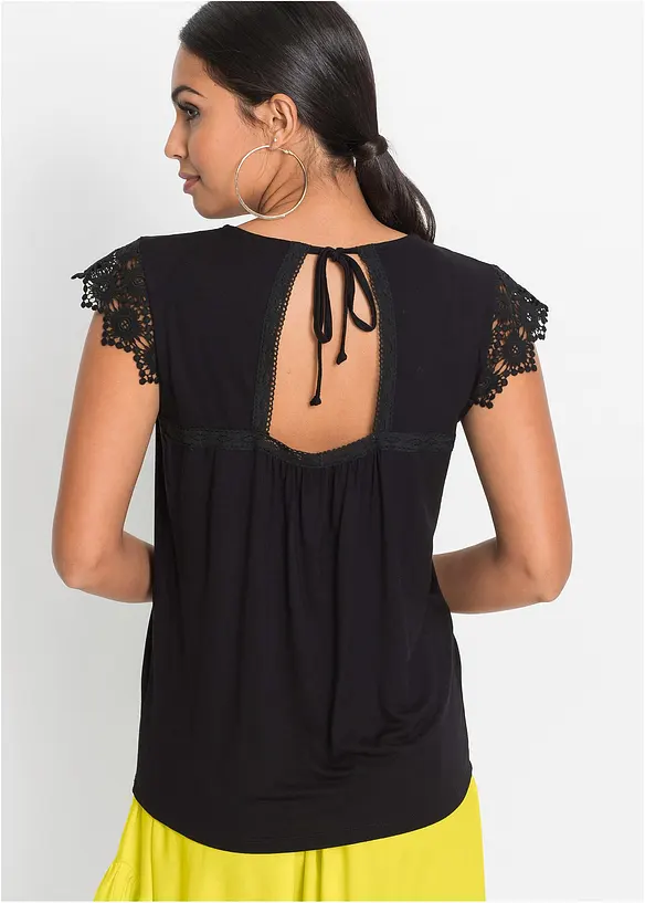 BODYFLIRT Shirt Mit Häkeleinsätzen