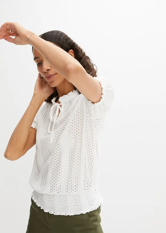 BODYFLIRT Shirt Mit Lochstickerei