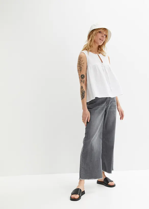 Bonprix 7/8-Komfort-Stretch-Jeans, Wide Fit