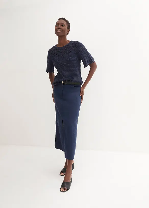 Bonprix Ajourpullover Mit Leinenanteil