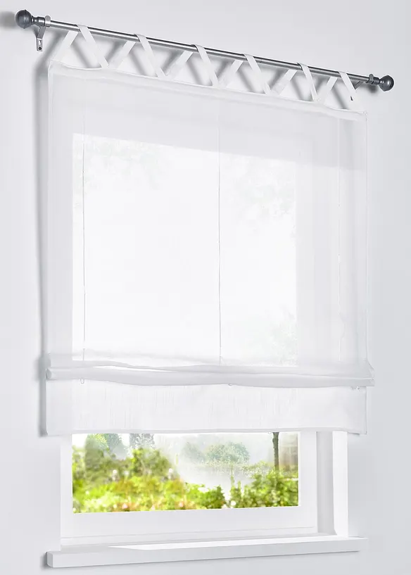 bonprix Bändchenrollo in Leinen Optik