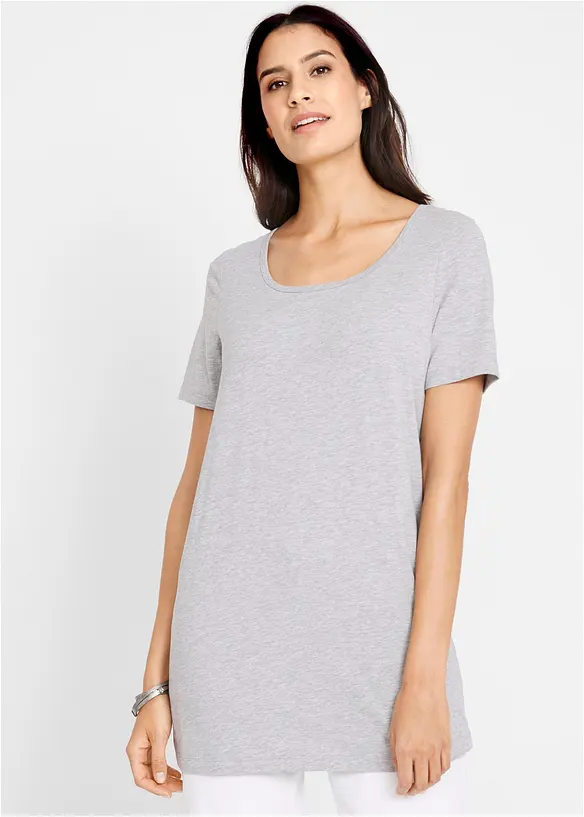 Bonprix Basic Long-T-Shirt 2er-Pack, Kurzarm