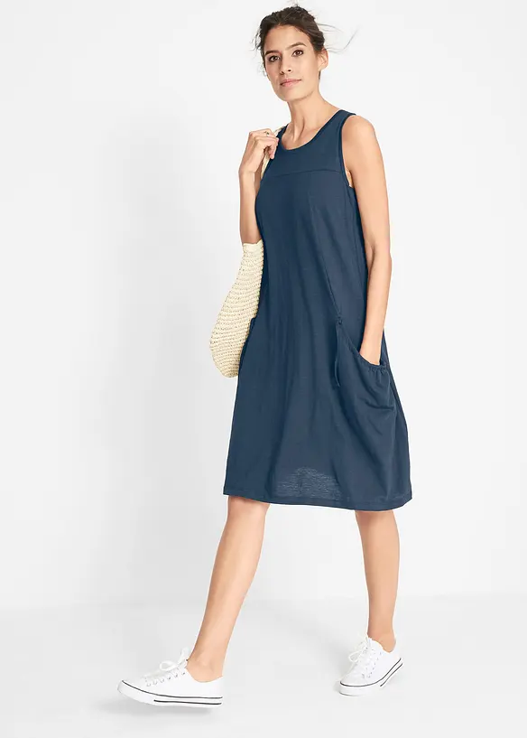 Bonprix Baumwoll-Jerseykleid Mit Taschen