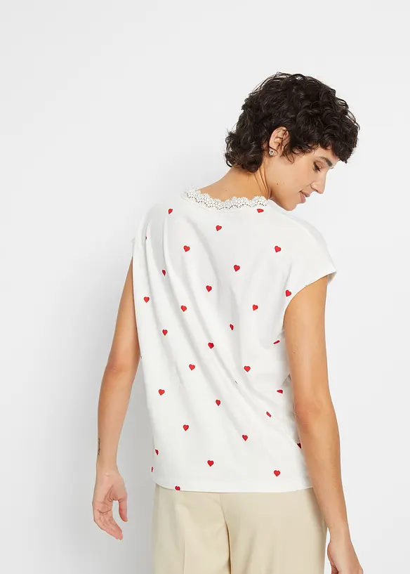 Bonprix Bedrucktes Shirt Mit Spitze