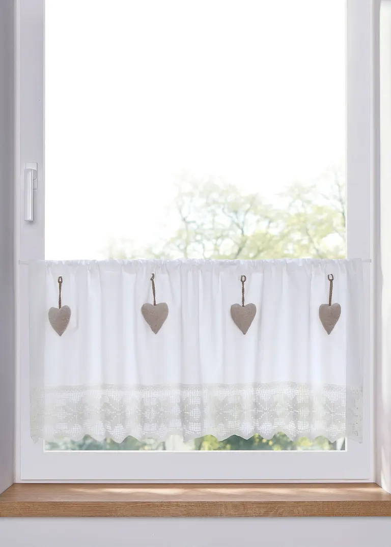 Bonprix Bio Baumwoll Scheibengardine Mit Herzen