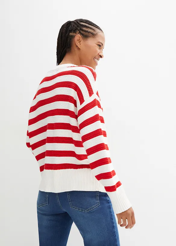 Bonprix Boxy-Pullover In Ajour-Strick
