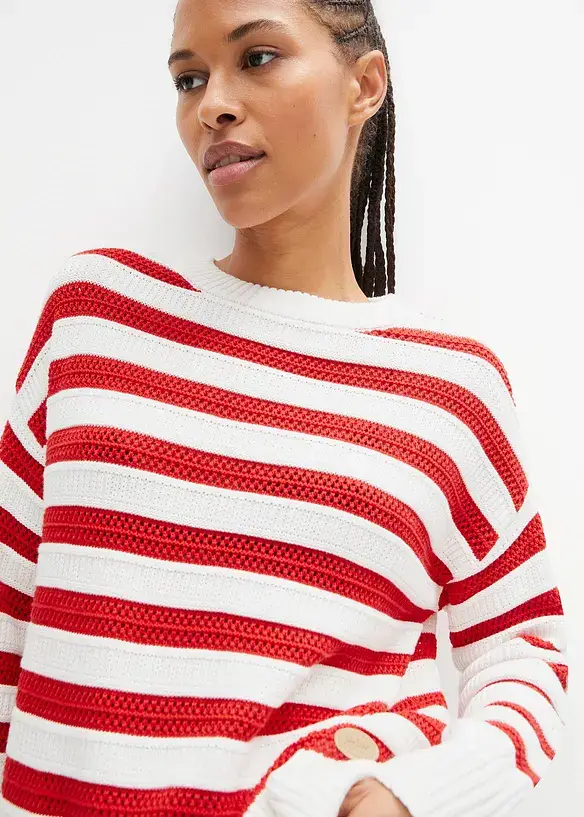 Bonprix Boxy-Pullover In Ajour-Strick