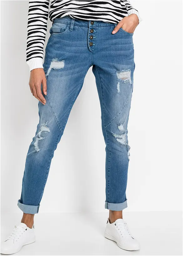 Bonprix Boyfriend Jeans Mid Waist, Rec. Polyester
