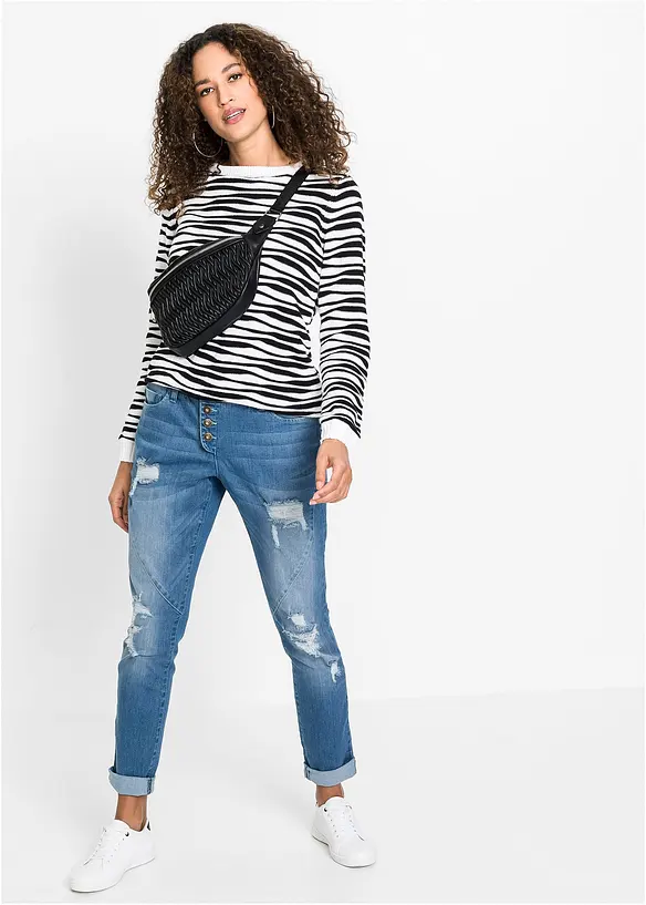 Bonprix Boyfriend Jeans Mid Waist, Rec. Polyester