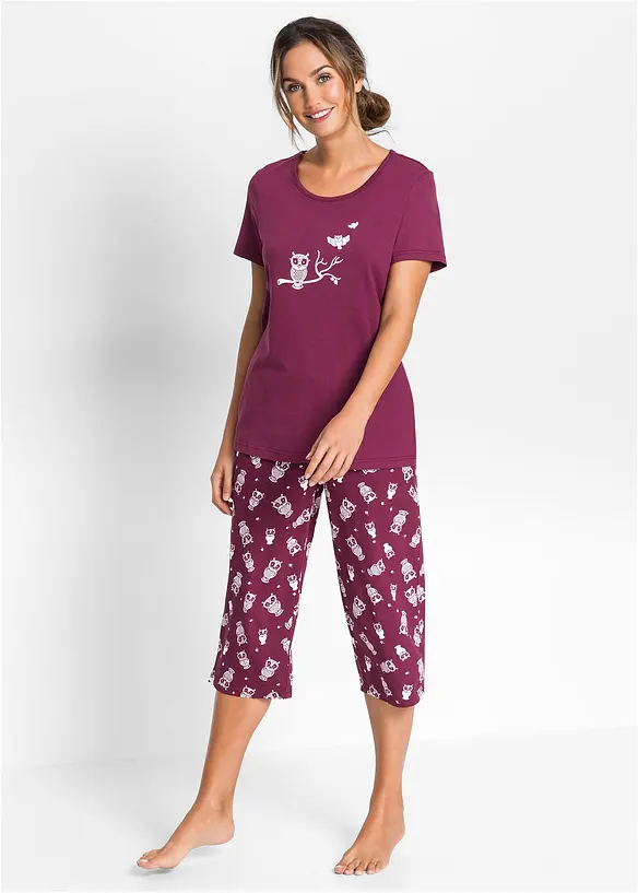 Bonprix Capri Pyjama Mit Kurzen Ärmeln