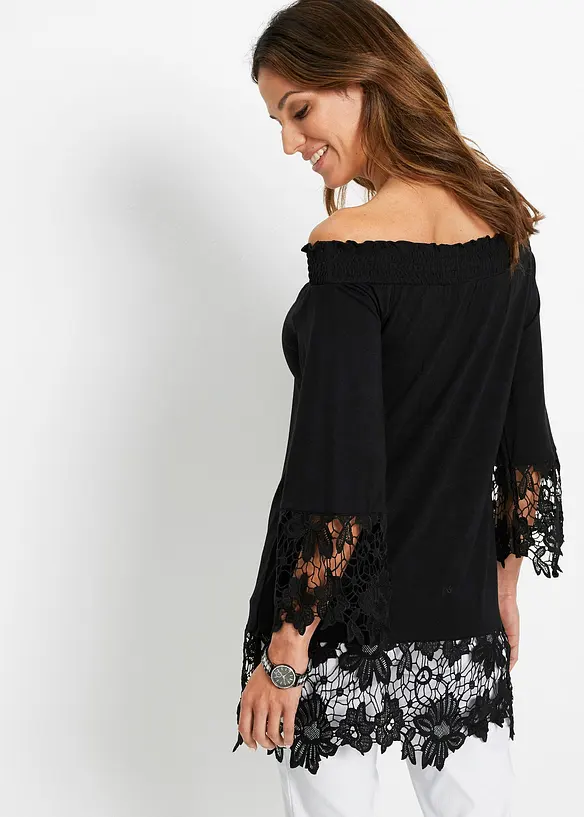 Bonprix Carmen-Tunika Mit Spitze