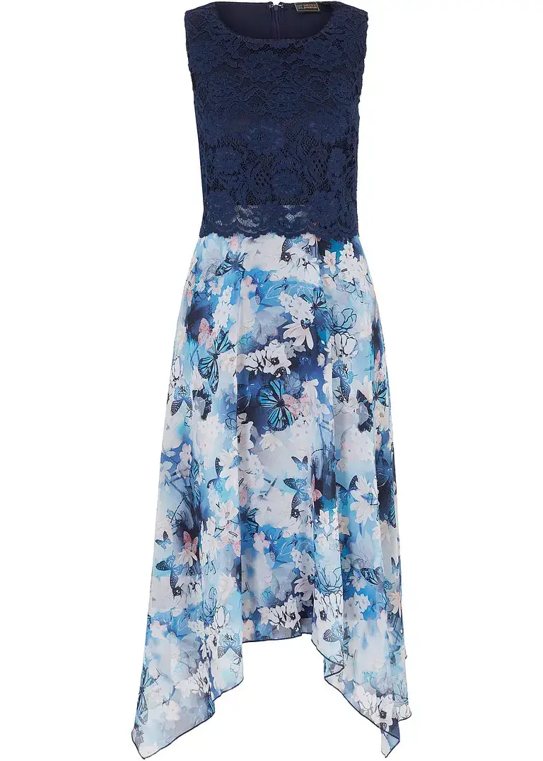 bonprix Chiffonkleid mit Spitze