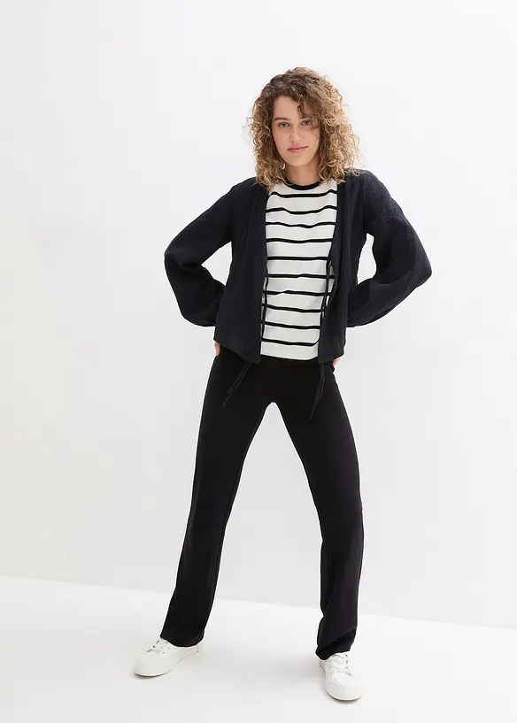 Bonprix Frottee-Shirt Mit Streifen, Kurzarm