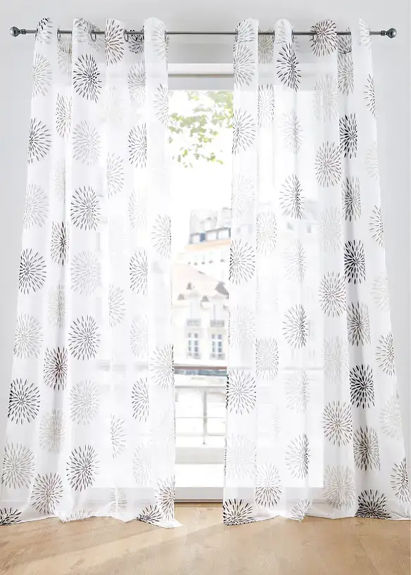bonprix Gardine mit Kreise Druck(1er-Pack)