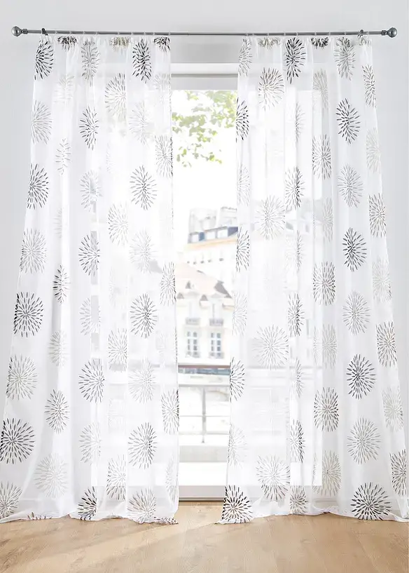 bonprix Gardine mit Kreise Druck(1er-Pack)