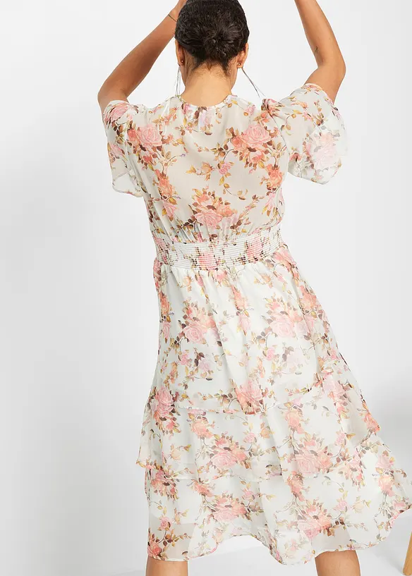 Bonprix Geblümtes Midikleid Mit Volants