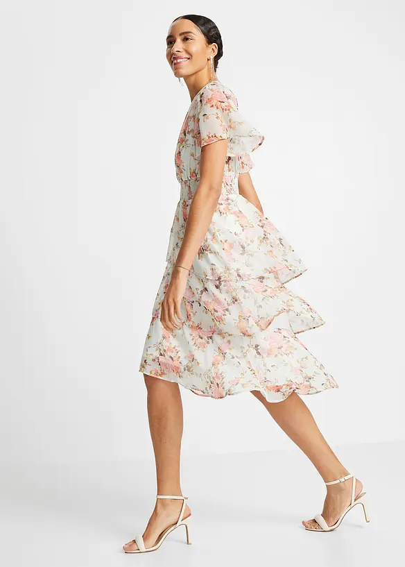 Bonprix Geblümtes Midikleid Mit Volants