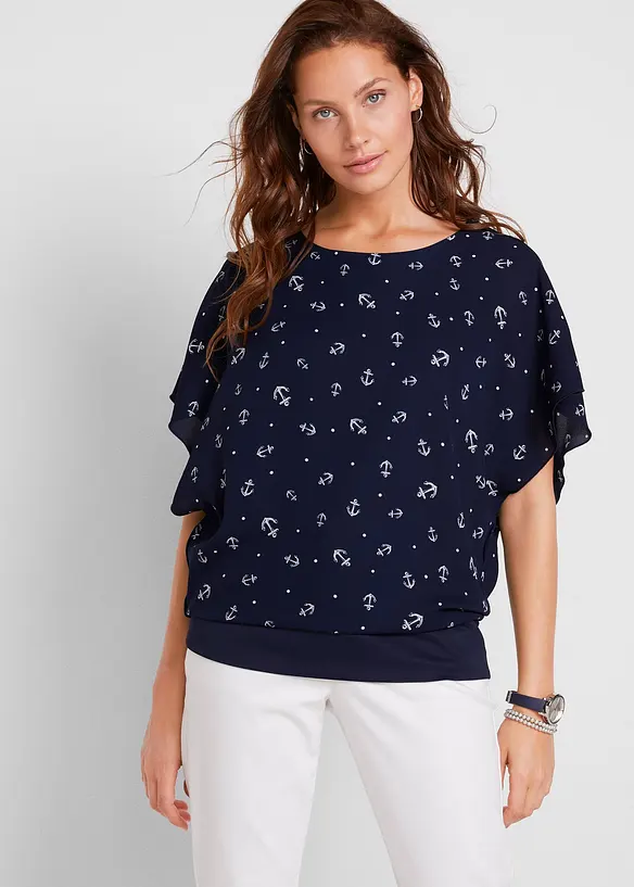 Bonprix Georgette-Bluse, Kurzarm