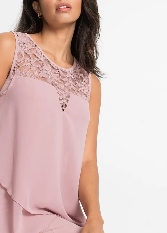 Bonprix Jerseykleid Mit Chiffon