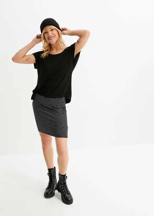 Bonprix Jerseykleid Mit Streifenrock