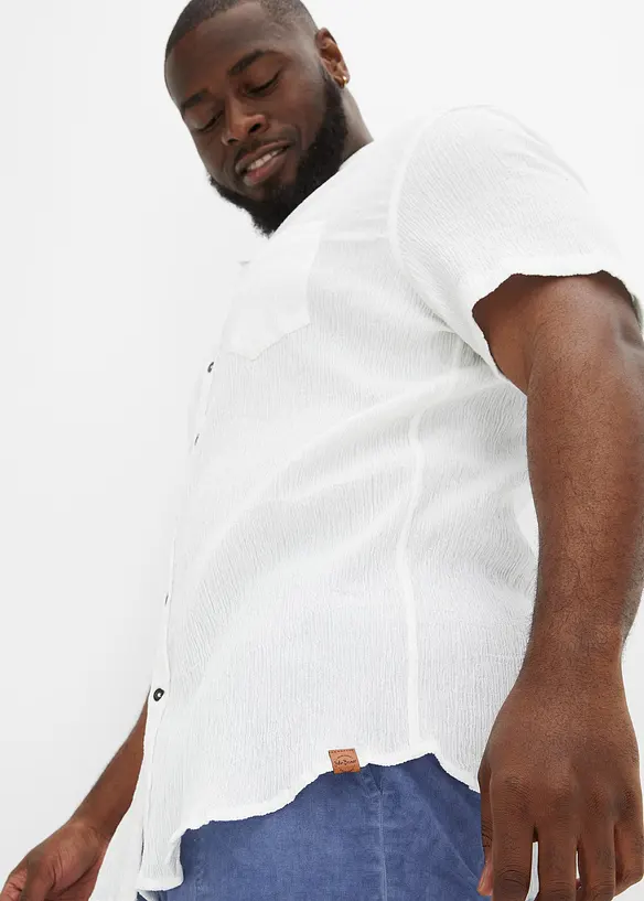 Bonprix Kurzarmhemd In Crinkel-Optik