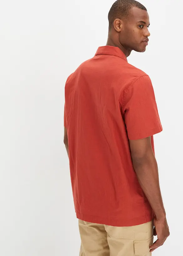 Bonprix Kurzarmhemd Mit Leinen, Loose Fit