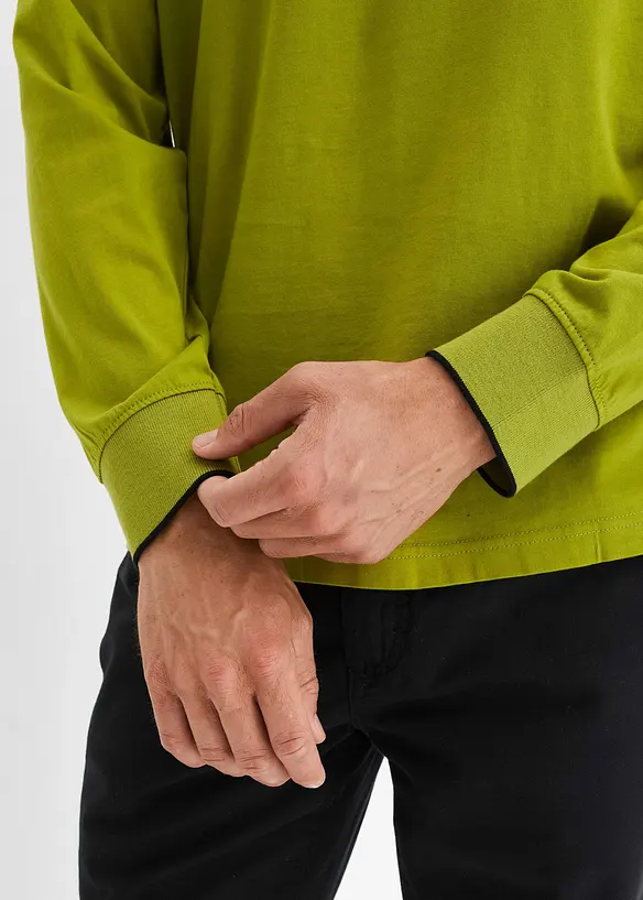 Bonprix Langarm - Poloshirt Aus Bio-Baumwolle