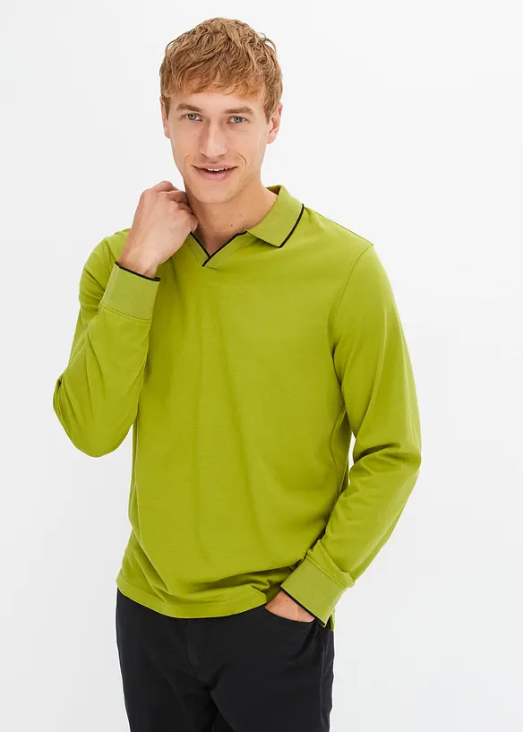 Bonprix Langarm - Poloshirt Aus Bio-Baumwolle