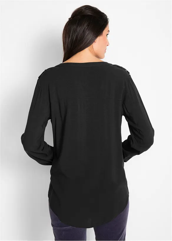 Bonprix Lange Tunikabluse Mit V-Ausschnitt, Langarm