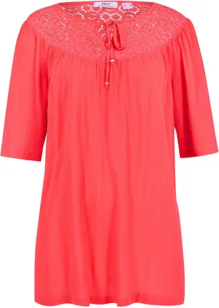 bonprix Long-Tunika aus Crinkle, halbarm