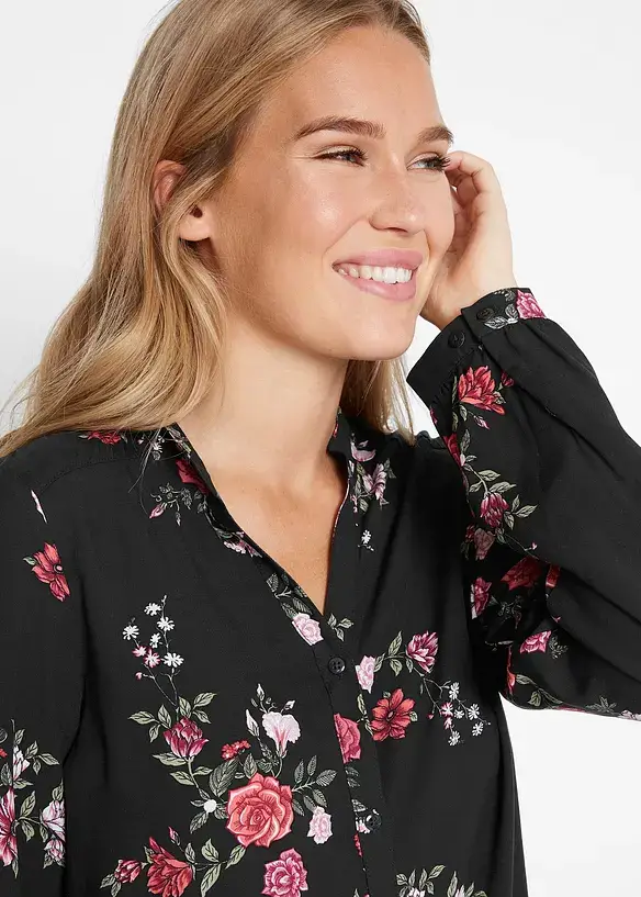 Bonprix Longbluse, Langarm, Weit Geschnitten