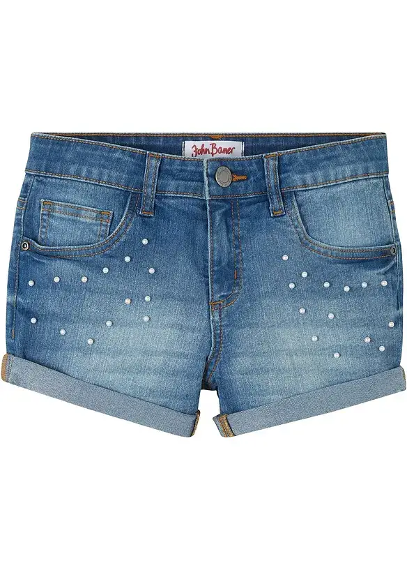 bonprix Mädchen Jeans-Shorts mit Perlen
