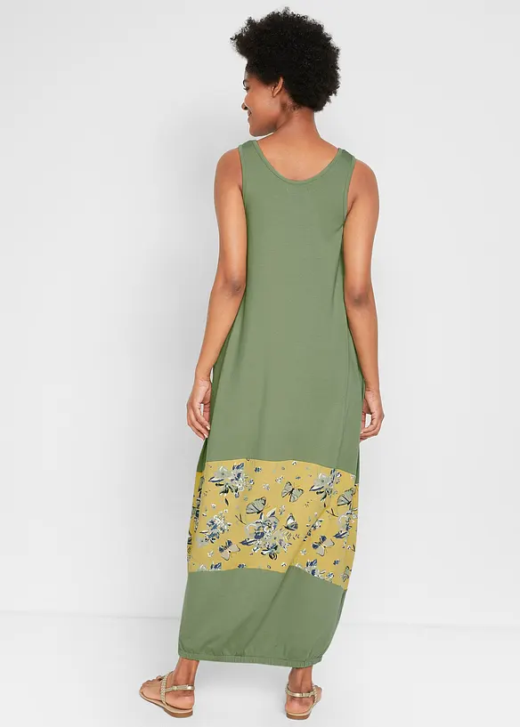 Bonprix Maxi Baumwoll-Kleid In O-Form