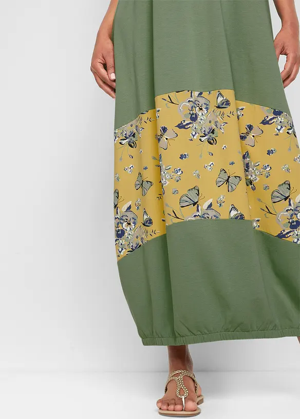 Bonprix Maxi Baumwoll-Kleid In O-Form