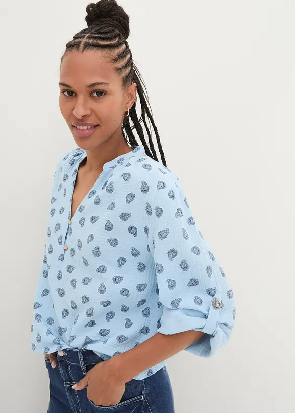 Bonprix Musselin Tunika-Bluse Mit Muster