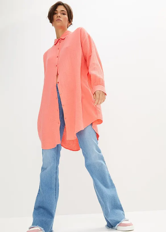 Bonprix Oversize Musselin-Longbluse