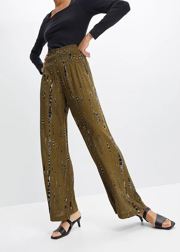 Bonprix Palazzo-Hose Mit Batikdruck