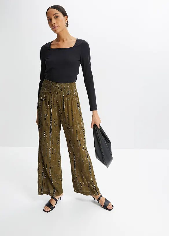 Bonprix Palazzo-Hose Mit Batikdruck