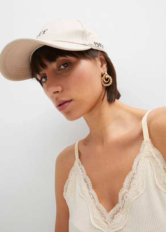 Bonprix Ripp-Top Mit Spitze (2er Pack) Im Slim-Fit