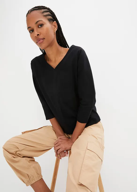 Bonprix Shirt Aus Bio-Baumwolle, 3/4 Arm
