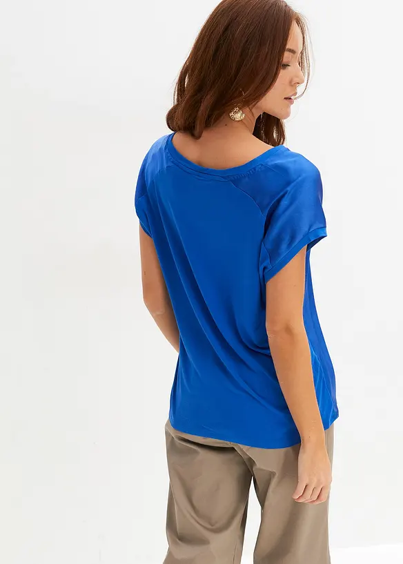 Bonprix Shirt Mit Satineinsatz