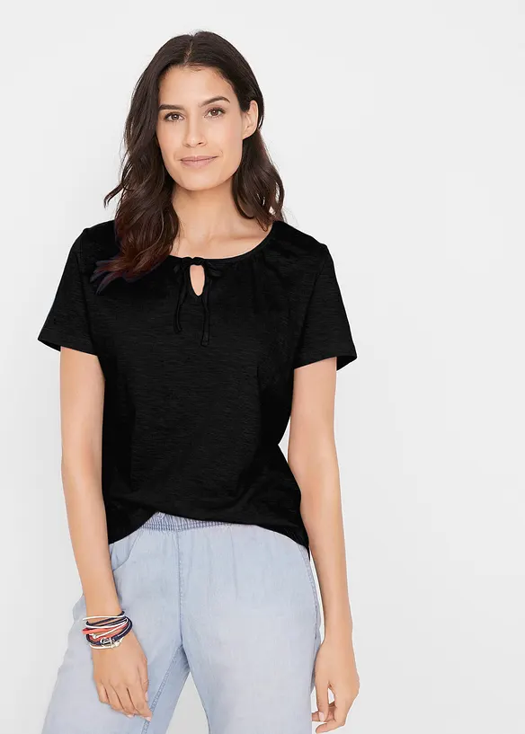 Bonprix Shirt Mit Schnürung, Kurzarm