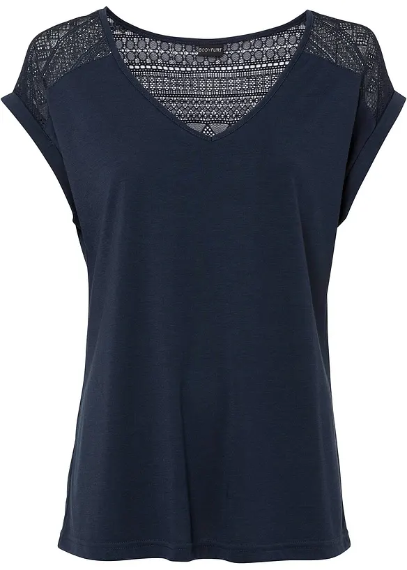 bonprix Shirt mit Spitze