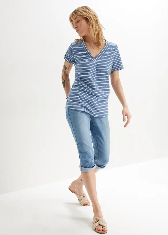Bonprix Slim Jeans, Mid Waist, Capri