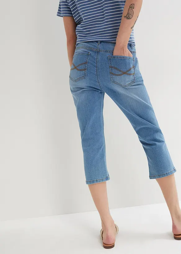 Bonprix Slim Jeans, Mid Waist, Capri