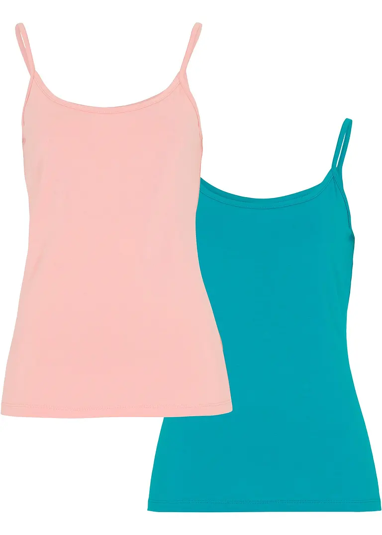 bonprix Spaghetti-Top aus Bio-Baumwolle (2er Pack)