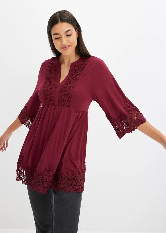 Bonprix Tunika-Shirt Mit Spitze