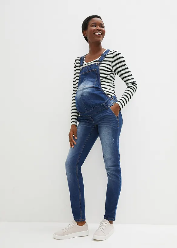 Bonprix Umstands-Jeanslatzhose Mit Straight Leg