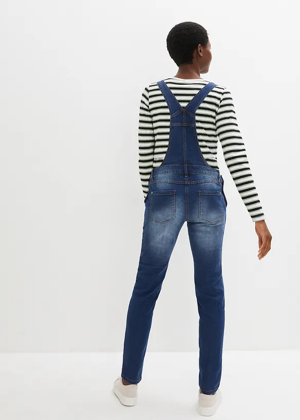 Bonprix Umstands-Jeanslatzhose Mit Straight Leg