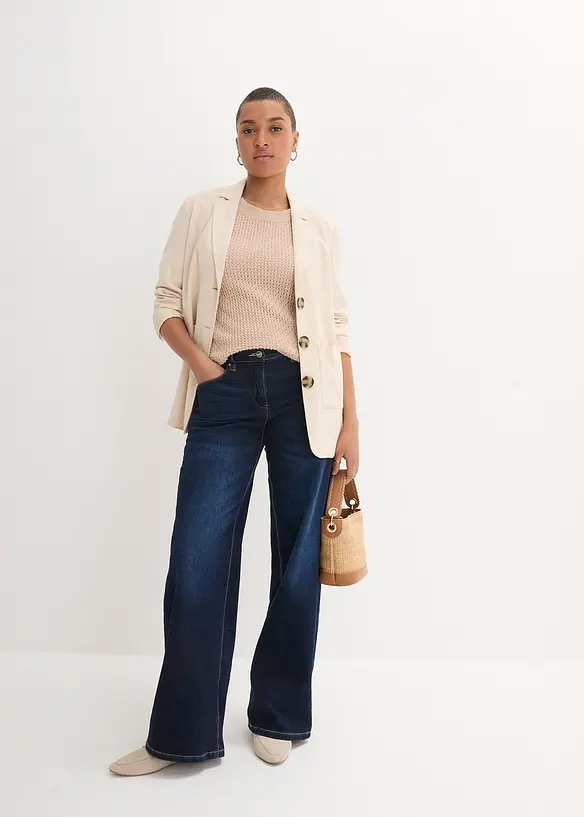 Bonprix Wide Leg Jeans Mid Waist, Culotte